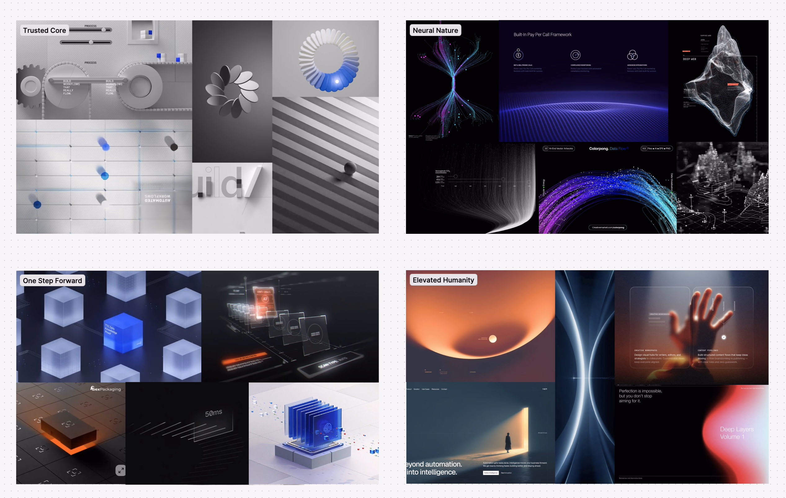 Kahuna visual direction studies exploring materials, light and intelligence