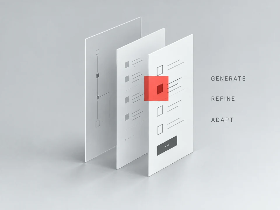 An interface progressively taking shape from intent