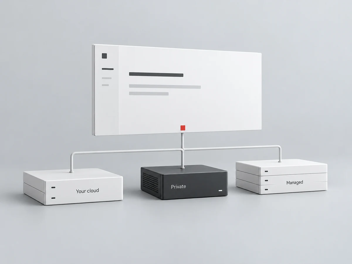 One product layer connecting to interchangeable cloud, private and managed environments