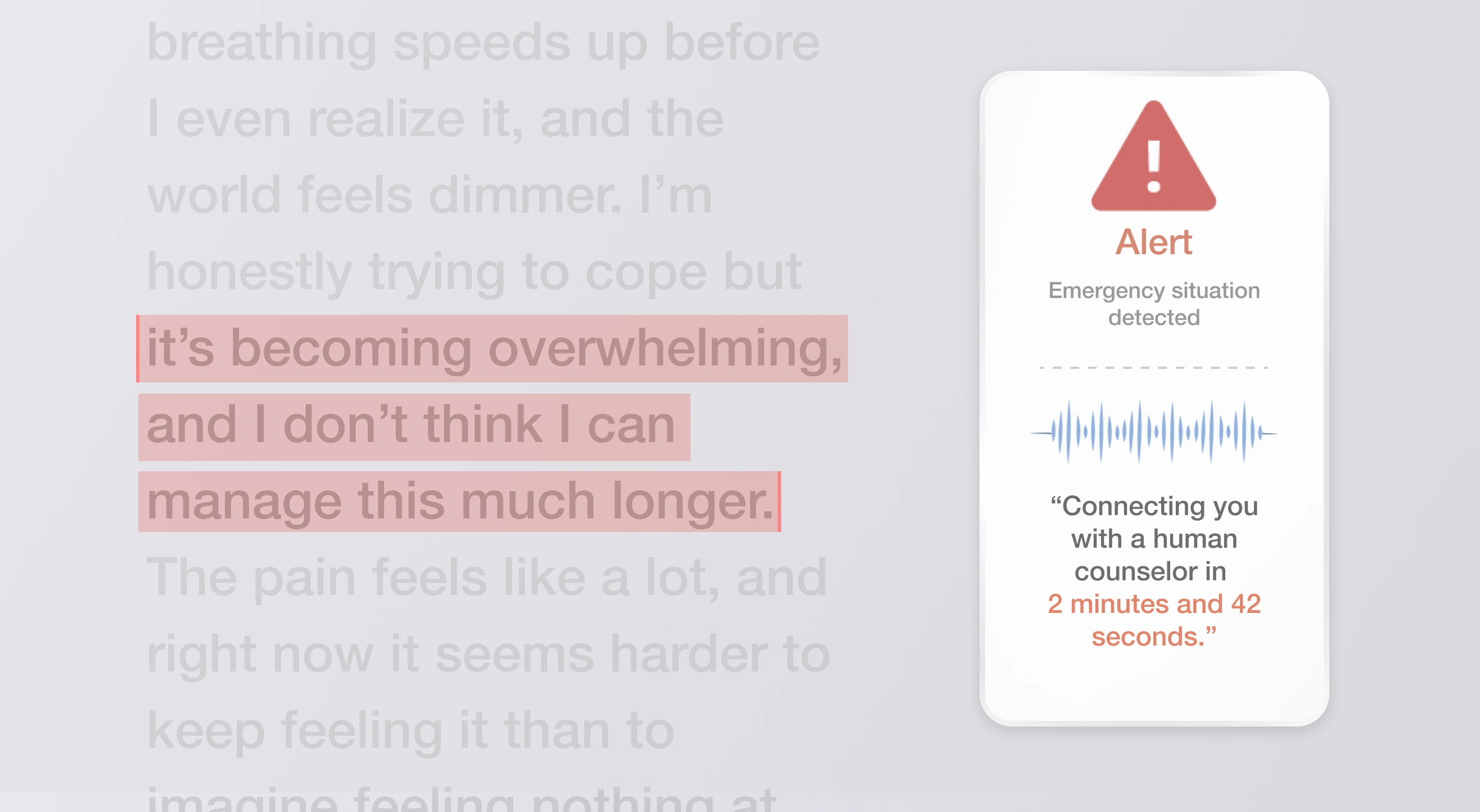 Crisis detection and protected escalation in the voice intake experience